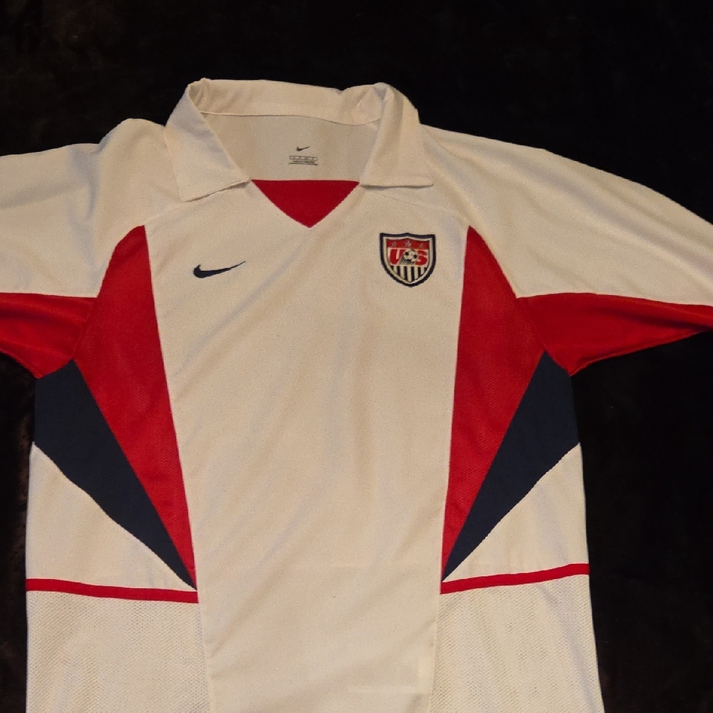 USA Nike Soccer Jersey - White, Red, and Blue, Small